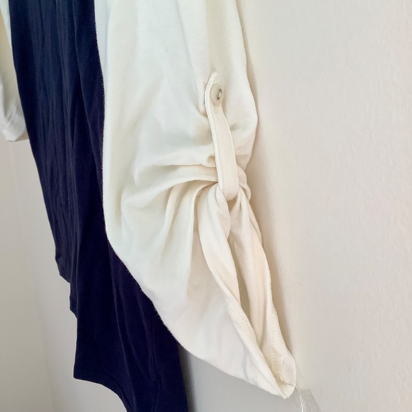 Tommy Hilfiger White and Navy Scoop Neck Top - Picture 2 of 5